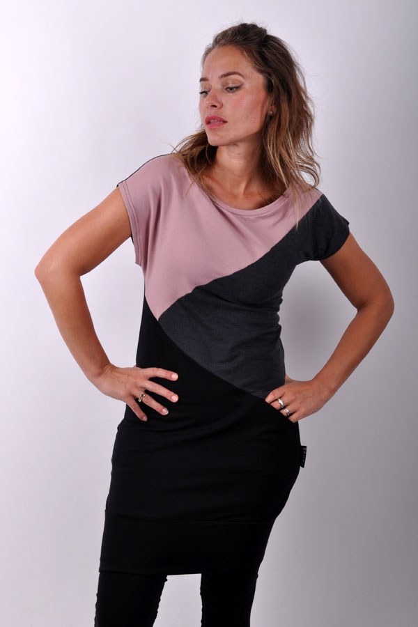 CutiX pocket dress powder/grey/black